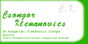 csongor klemanovics business card